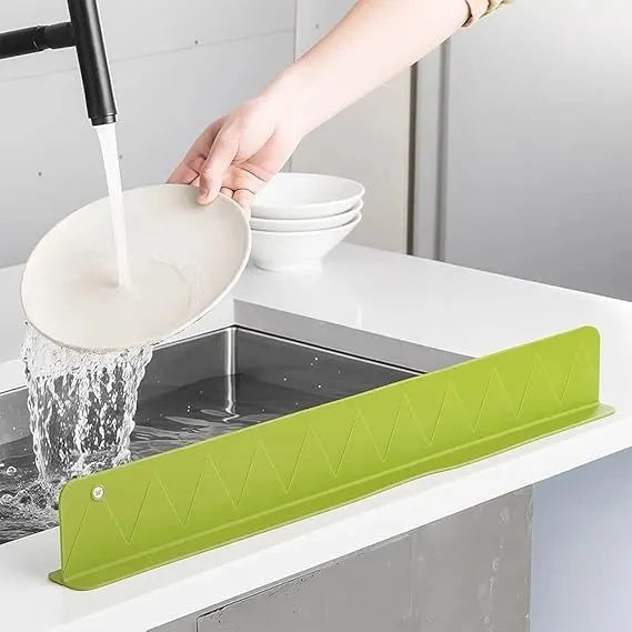 Kitchen Sink Splash Guard - Soft Silicone - Double Suction Grip - Large 16 Inch Size