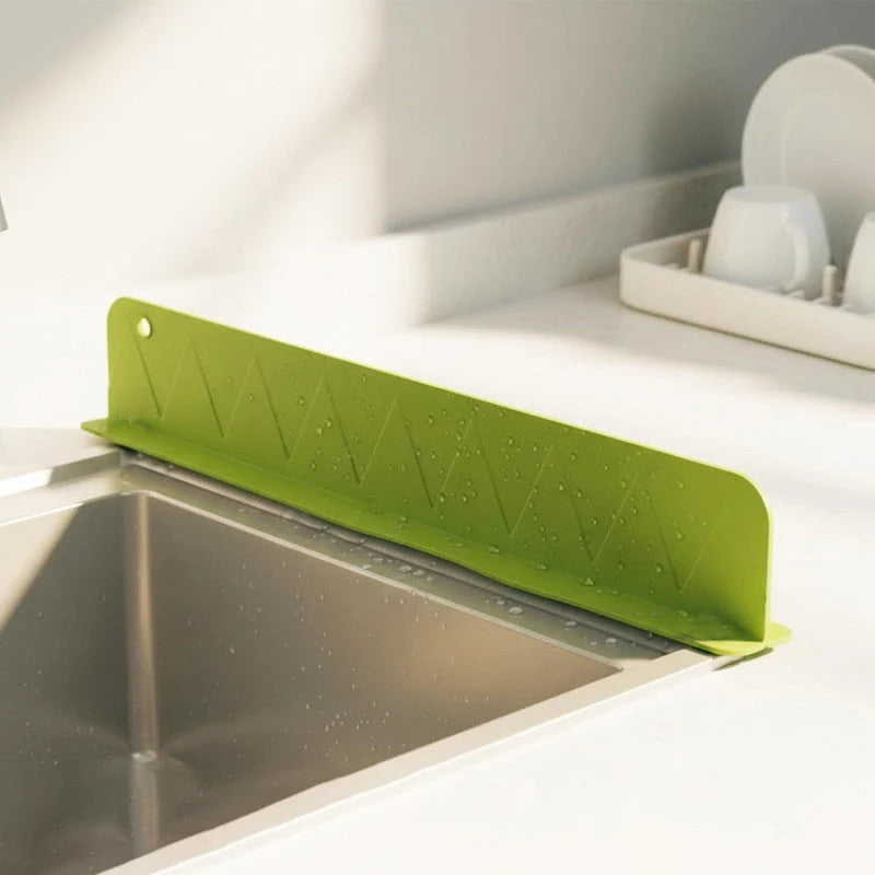Kitchen Sink Splash Guard - Soft Silicone - Double Suction Grip - Large 16 Inch Size