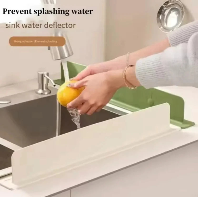 Kitchen Sink Splash Guard - Soft Silicone - Double Suction Grip - Large 16 Inch Size
