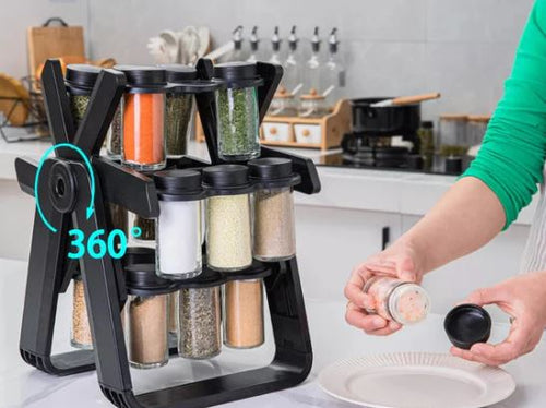 18 in 1 Rotating Ferris Wheel Glass Spice Rack