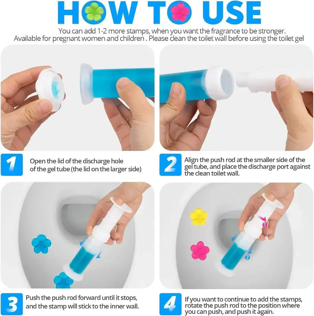 Freshener Toilet Cleaner Gel Flower Stamp