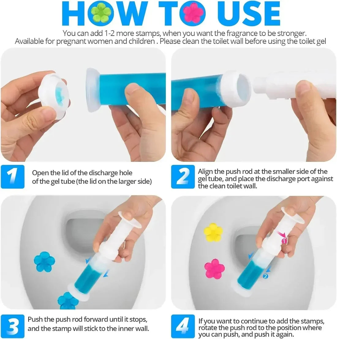 Freshener Toilet Cleaner Gel Flower Stamp